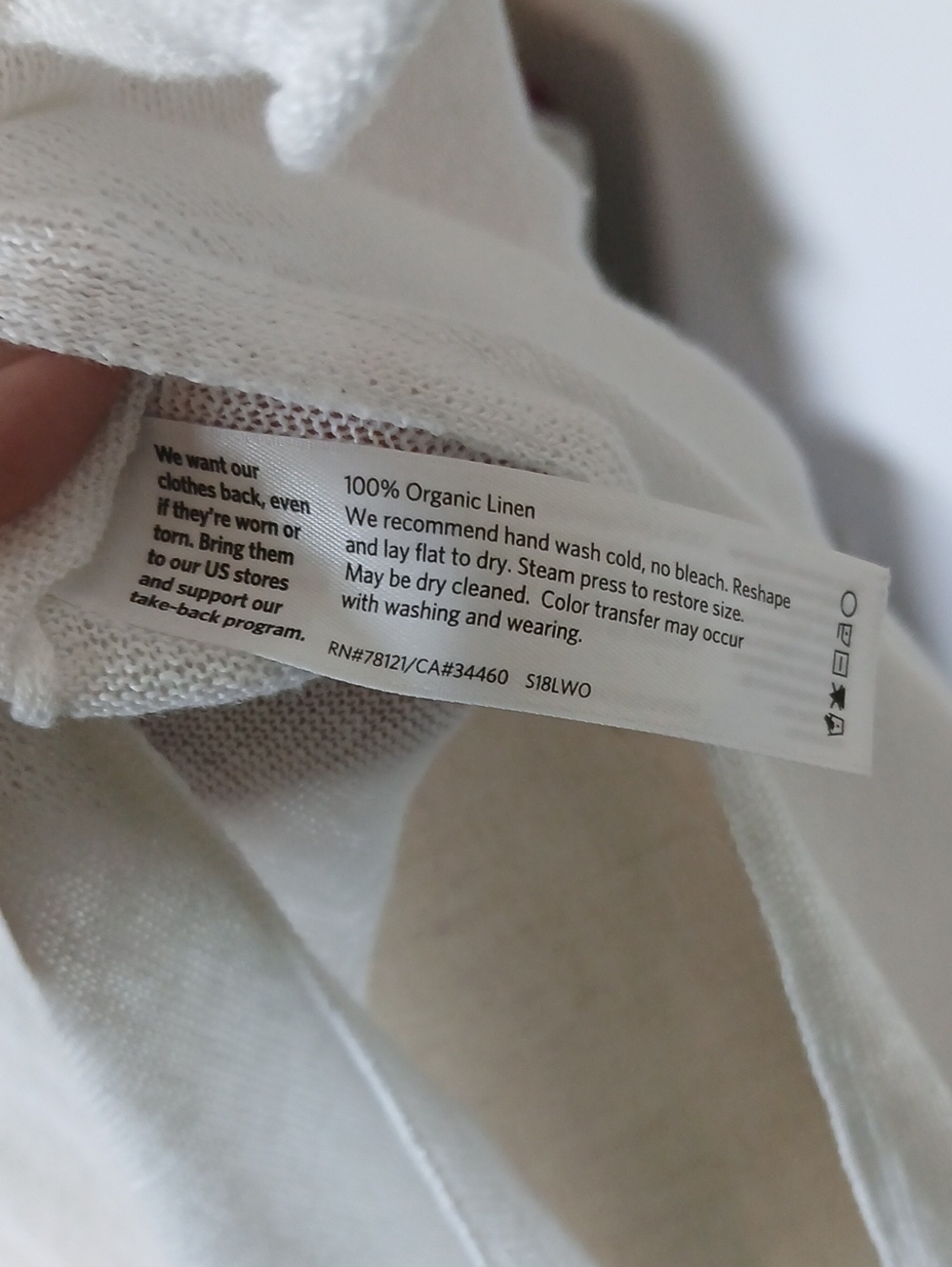 Eileen Fisher Lightweight 100% Organic White Linen Knit Tunic Sz M - Picture 3 of 8